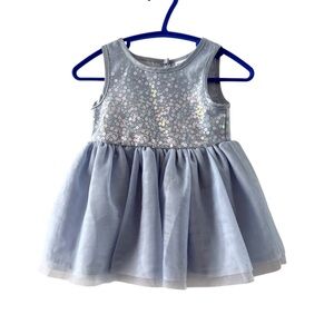 Sparkling Sequin Blue Tulle Dress 3-6 months